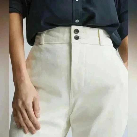 Everlane NWT Womens Organic Cotton straight Leg Pants in Bone Size 10 - Picture 2 of 10